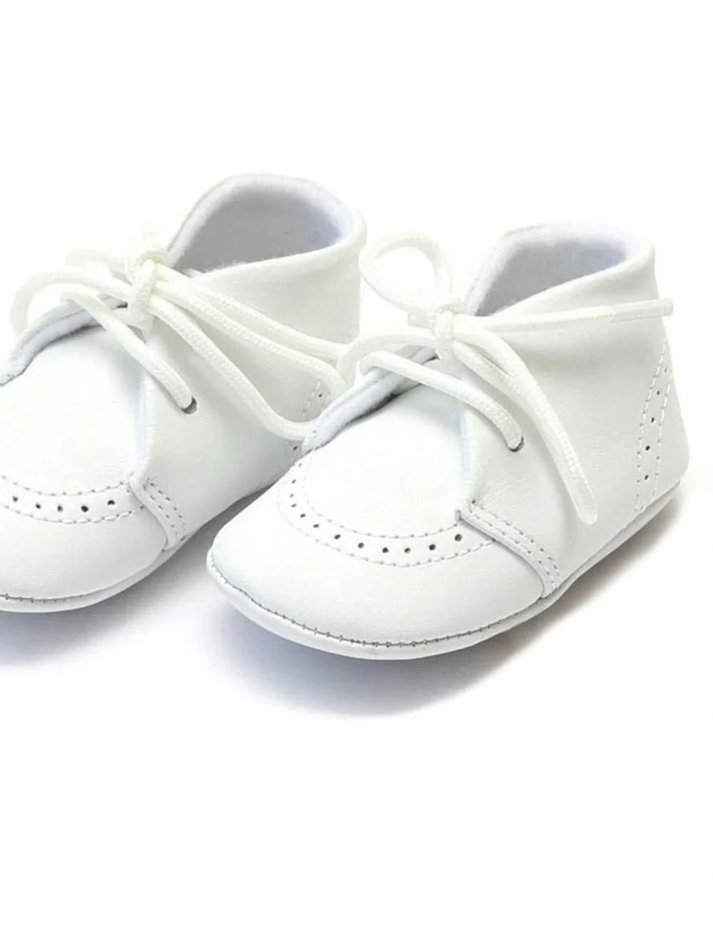 L'Amour White Baby Brogue Bootie Oxfords